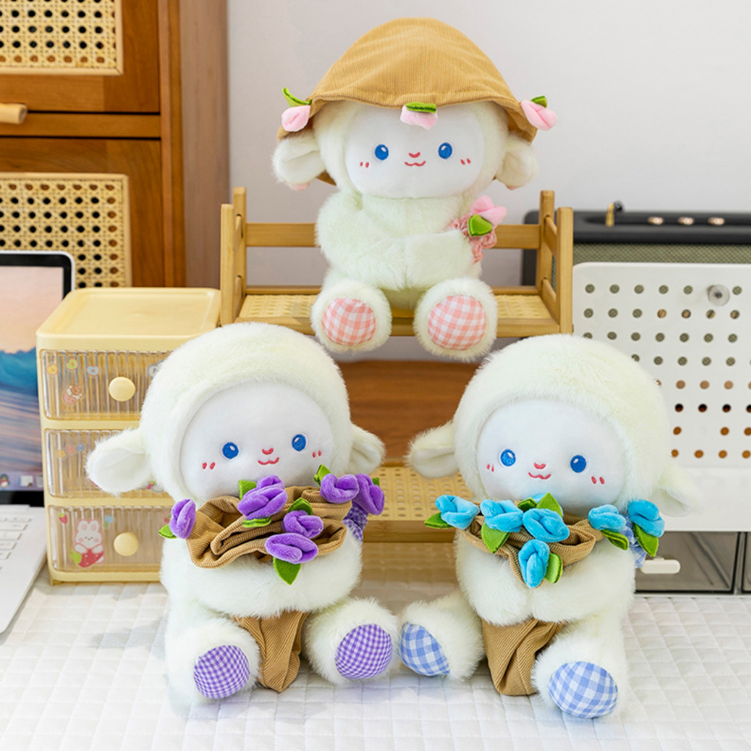 Cute Teddy Bear with Bouquet